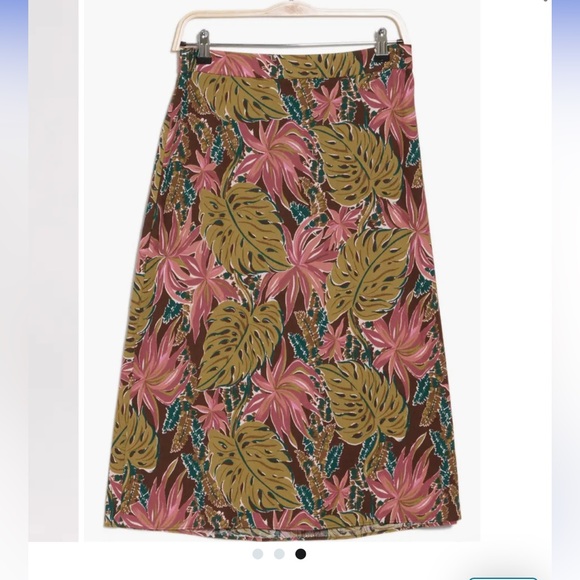 NWOT Madewell Midi Skirt in Brushstroke Monstera - Size 8 - Picture 3 of 6